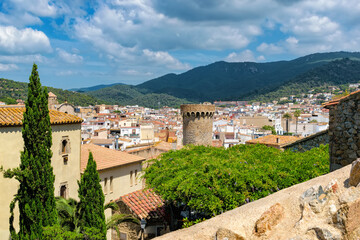 Naklejka premium Fortified medieval Old Town (Vila Vella) in Tossa de Mar, Costa Brava, Catalonia, Spain
