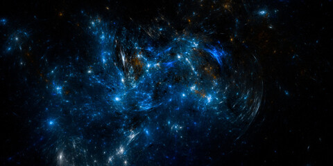 Obraz premium Banner Star field background . Starry outer space background texture . Colorful Starry Night Sky Outer Space background. 3D illustration 