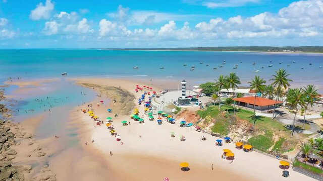 Drone Flight at Coruripe beach in Alagoas, Brazil