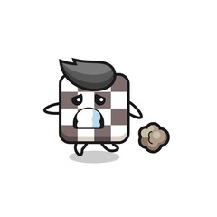 illustration of the chess board running in fear