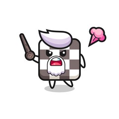 cute chess board grandpa is getting angry