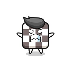 wrathful expression of the chess board mascot character