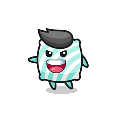 pillow cartoon with very excited pose