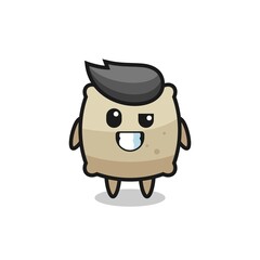 cute sack mascot with an optimistic face
