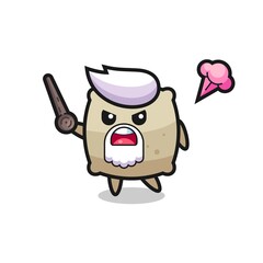 cute sack grandpa is getting angry