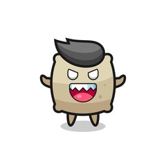 Obraz premium illustration of evil sack mascot character