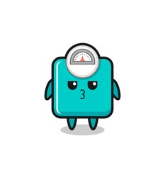 the bored expression of cute weight scale characters