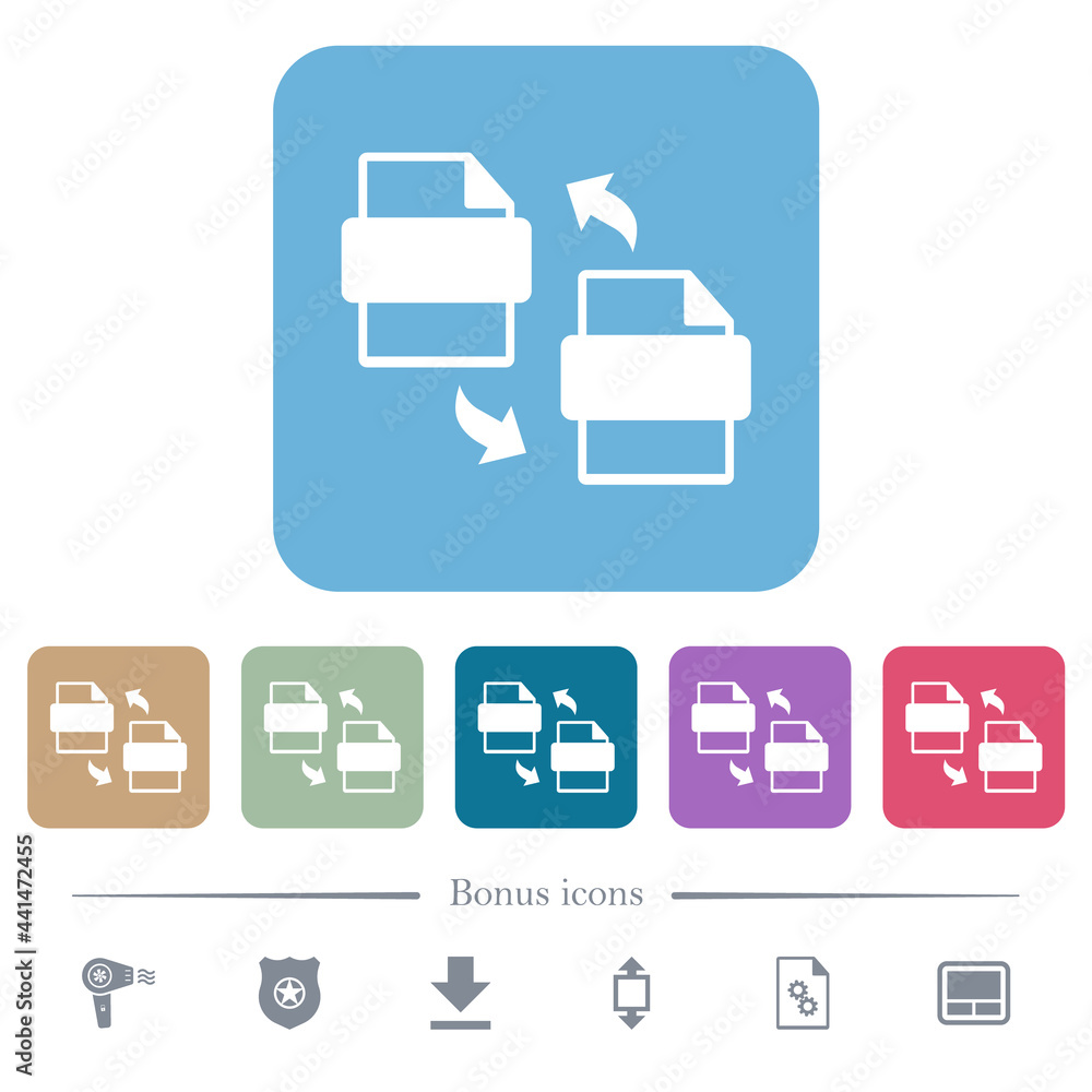 Aufkleber convert files flat icons on color rounded square backgrounds