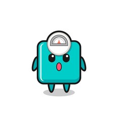 the amazed expression of the weight scale cartoon