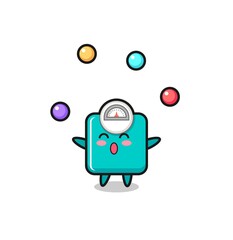the weight scale circus cartoon juggling a ball