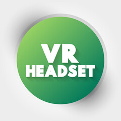 Vr Headset text, technology concept background