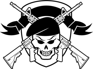 military skull vector image