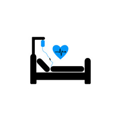 patient on bed in hospital icon