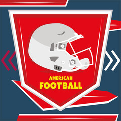 Football helmet in a shield American football