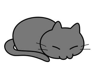 寝ている猫(黒線)