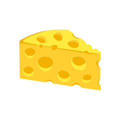 Colored Swiss cheese icon for food applications and websites. Vector illustration.