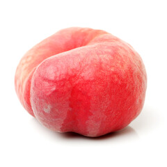 ripe peach on white background