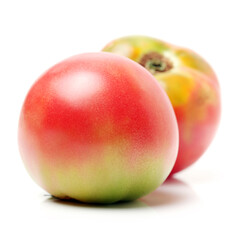 Red fresh tomato on white background