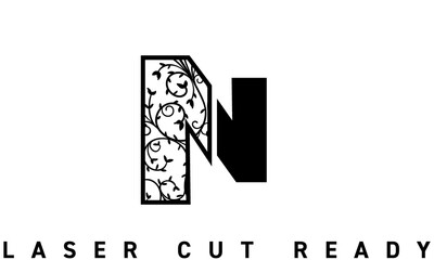 Laser cut Letter N Ornamental Decorative Alphabet die cut cutting