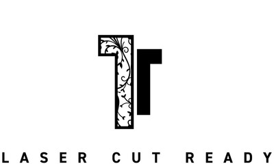 Obraz premium Laser cut Letter T Ornamental Decorative Alphabet die cut cutting
