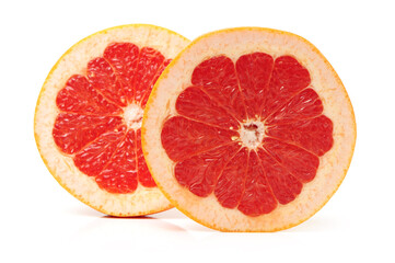 red grapefruit isolated on white