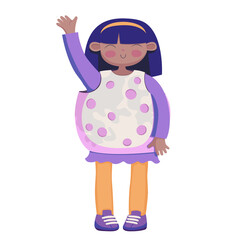 Girl in a fancy dress of the Moon vector illustration