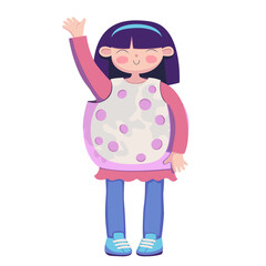 Girl in a fancy dress of the Moon vector illustration