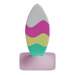 Fototapeta premium Summer Surfboard 3D Rendering Illustration