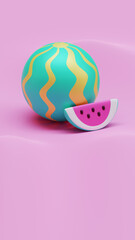 Summer Watermelon 3D Rendering Illustration 06
