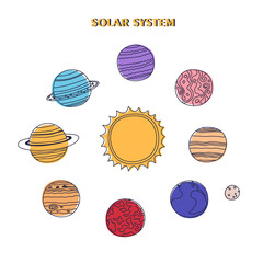 Solar System colorful illustration © Yuliya Bakulina
