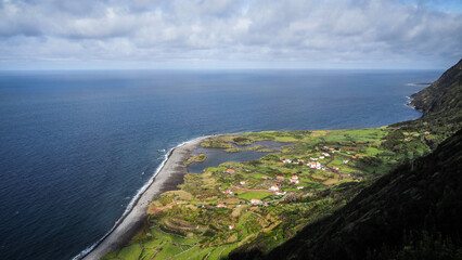 The landscape of Sao Jorge Island in the Azores