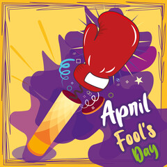 April fools poster Boxing fist joke