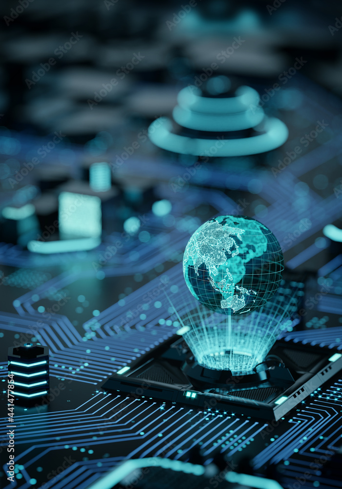 Wall mural internet and information technology network conceptual image