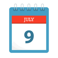 July 9 - Calendar Icon - Calendar template
