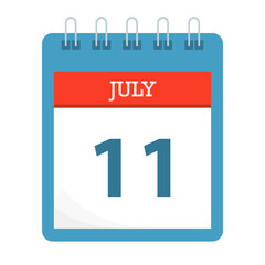 July 11 - Calendar Icon - Calendar template