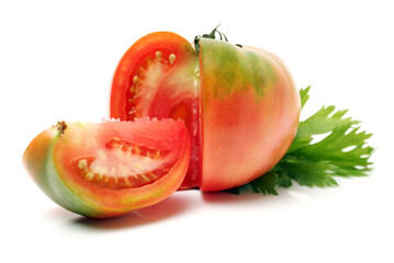 fresh tomatoes on white background 