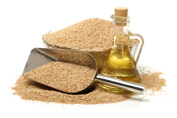 Sesame on white background