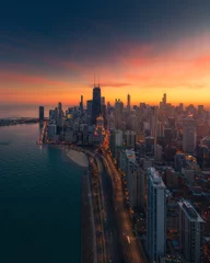 Foto op Aluminium Chicago aerial panorama © Ionel