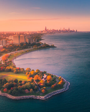 Chicago fall foliage from south 