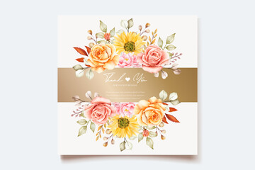 elegant summer flower invitation card set