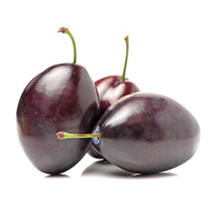 Plums plum prunes prune fresh fruit on white background