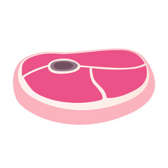 Cut of Meat Food Doodle Emoji Icon. Carnivorous Vector Illustration Cartoon Style Clip Art .