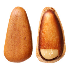 Pine nuts on white background 