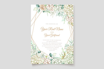elegant hydrangea flower invitation card set