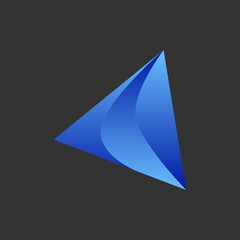 Blue Triangle Icon Logo Design Vector