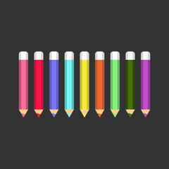 Obraz premium Colored Pencil Icon Logo Design Vector