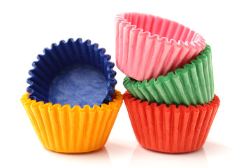 cupcake liners isolated on white background