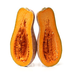 Orange pumpkin on white background