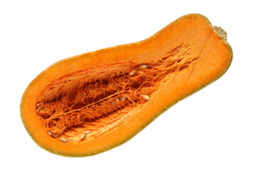 Orange pumpkin on white background