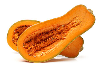 Orange pumpkin on white background